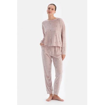 Pijama cu maneci lungi - Roz pastel