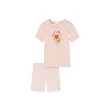 Pijama de bumbac cu imprimeu - Roz pal