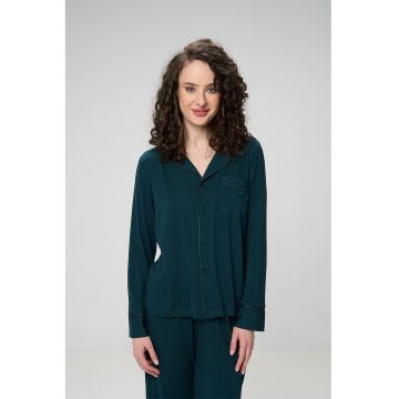 Pijama din amestec de bambus organic Coba - Verde padure