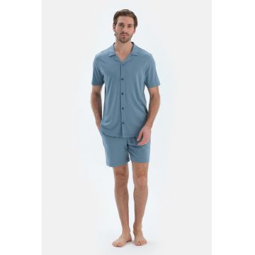 Pijama din amestec de modal - Albastru pastel