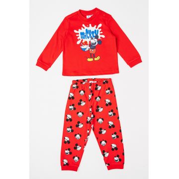 Pijama lunga cu model cu desene animate - Rosu
