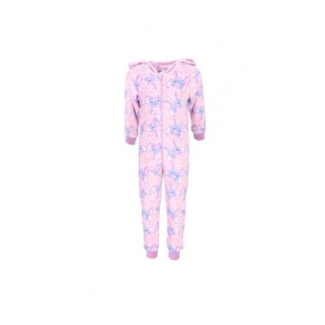 Pijama tip salopeta pentru copii Disney Stitch - Roz