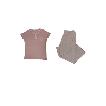 Pijamale dama maneci scurte  DDB61 - Roz