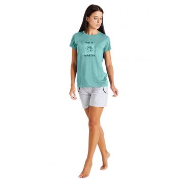 Pijamale dama maneci scurte  PPJ53085S - Verde