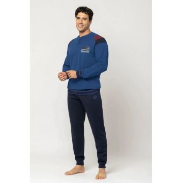 Pijamale lungi pentru barbati  LP2119 - Albastru inchis