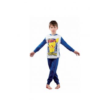 Pijamale lungi Pokemon Pikachu PM40M4232 - Alb/Albastru