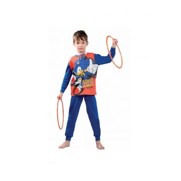 Pijamale lungi  The Hedgehog Speed Let's Roll - Albastru