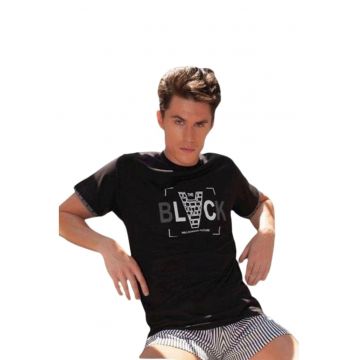 Pijamale scurte pentru barbati - P707 - Negru