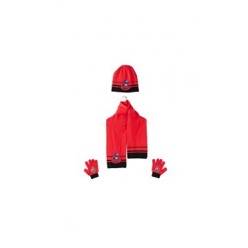 Set caciula-fular-manusi  6252 - Rosu