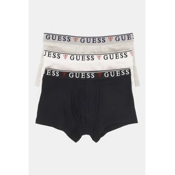 Set de boxeri cu banda logo in talie - 3 perechi - Negru/Gri melange/Alb murdar