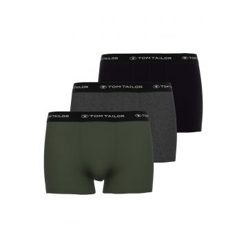 Set de boxeri cu banda logo in talie - 3 perechi - Verde/Negru/Gri