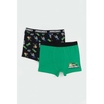 Set de boxeri cu model - 2 piese - Verde/Negru/Albastru