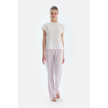 Set de pantaloni de pijama din amestec de bumbac - 2 piese - Visiniu/Lila/Alb optic