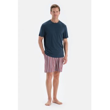 Set de pantaloni scurti de pijama - 2 perechi - Alb/Rosu inchis/Gri cenusiu