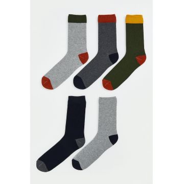 Set de sosete lungi colorblock - 5 perechi