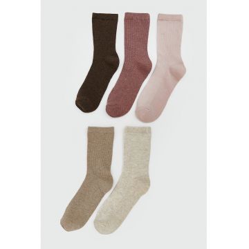 Set de sosete lungi cu aspect striat - 5 perechi