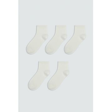 Set de sosete scurte - 5 perechi - Crem