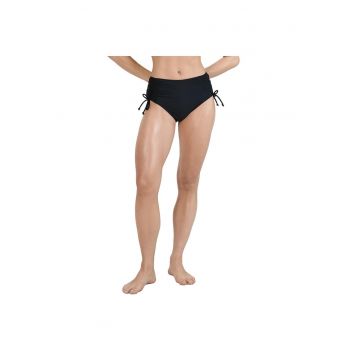 Slip de baie dama  negru - talie inalta - material elastic - sintetic/elastan