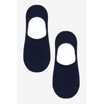 Sosete foarte scurte din amestec de bumbac - Bleumarin