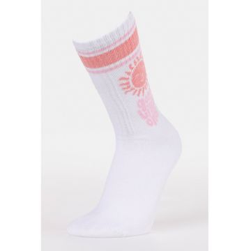 Sosete lungi din amestec de bumbac cu model - Alb/Roz pastel/Portocaliu pal