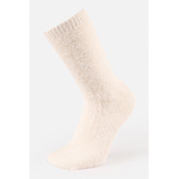 Sosete pufoase din amestec de bumbac - Alb fildes