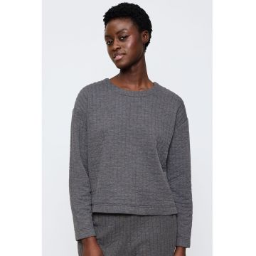 Bluza lejera de pijama cu maneci cazute - Gri inchis