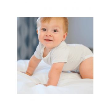 Body cu maneca scurta din bambus -  Gri - pentru fetite sau baietei - Gri