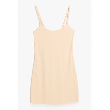 Camasa de noapte fara maneci cu bretele ajustabile - Bej deschis