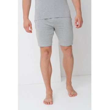Pantaloni de pijama din amestec de modal cu banda logo in talie - Gri deschis