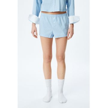 Pantaloni de pijama scurti cu model in dungi - Alb/Albastru