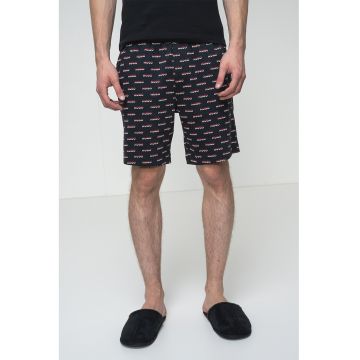 Pantaloni scurti de pijama cu model logo - Albastru ultramarin