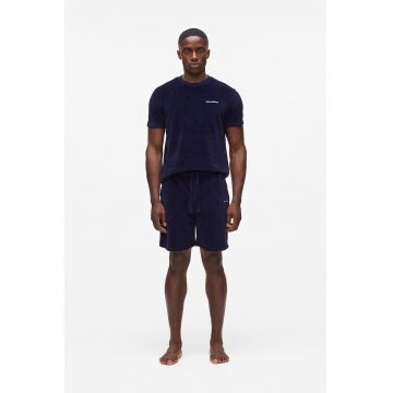 Pantaloni scurti de pijama de catifea - Bleumarin