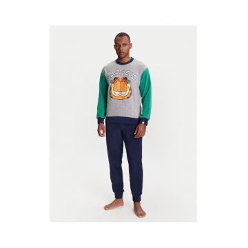 Pijama barbati  3JA44P02K - Poliester - Bleumarin/Gri - Gri/Bleumarin