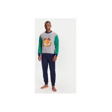 Pijama barbati  3JA44P02K - Poliester - Bleumarin/Gri - Gri/Bleumarin