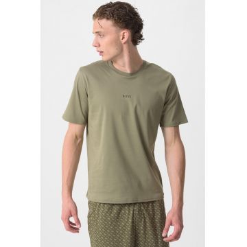 Pijama cu pantaloni scurti de bumbac - Verde sparanghel