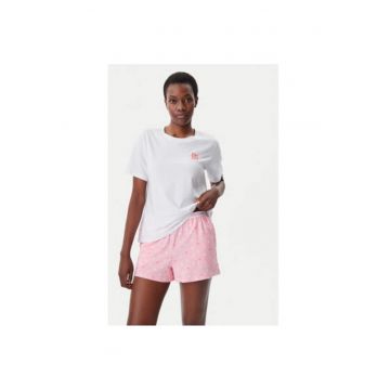 Pijama dama -  305145611 - Bumbac/Poliester - Alb