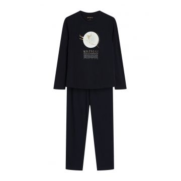 Pijama dama Dairoku -  Negru - Bumbac