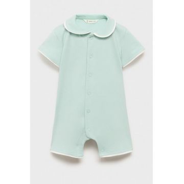 Pijama din amestec de bumbac cu model uni - Verde pal