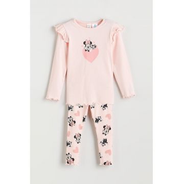 Pijama lunga cu Minnie Mouse - Piersica