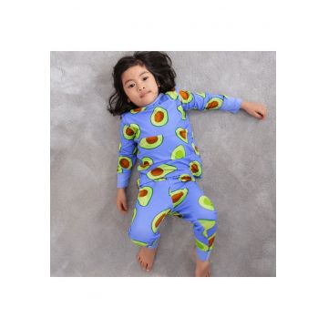 Pijamale 2 piese - material din bambus -  - Avocado - Albastru Electric si Verde Aprins - pentru baieti - Albastru electric