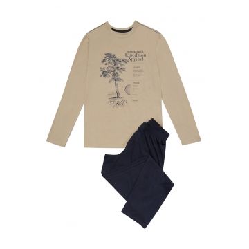 Pijamale barbati -  Confortabile - Bej