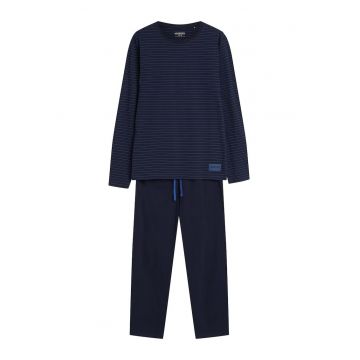 Pijamale confortabile si elegante pentru barbati - intr-o culoare eleganta albastru inchis - New