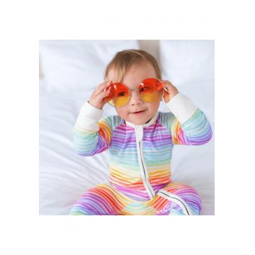 Pijamale lungi din bambus cu fermoar reversibil -  - Rainbow - Multicolor - pentru fetite