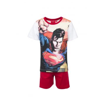 Pijamale scurte  Rosu/Alb