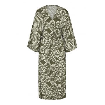 Rochie dama  viscoza - verde/alb - Verde