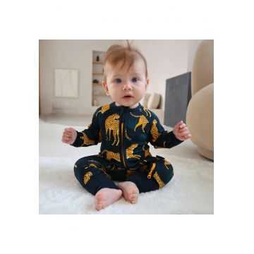Salopeta lunga din bambus -  - Cheetah - Negru - pentru baieti - Negru