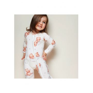 Salopeta lunga din bambus -  - Cuddles - Alb - pentru fetite - Alb