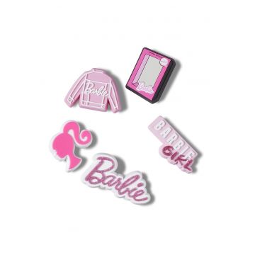 Set de talismane Barbie Jibbitz™ - 5 piese - Alb/Roz