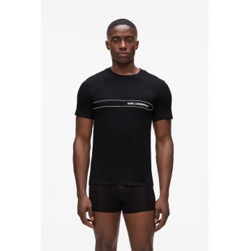 Set de tricou de pijama slim fit si boxeri - Negru