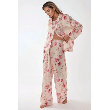 Set pijama dama -  satin imprimat - croiala lejera - multicolor